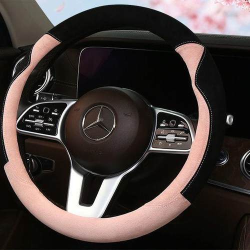 爱汽套车方向盘套短毛绒季可745女车把套防滑吸汗冬季毛绒方四向