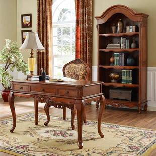 4美式 简约小橡木书桌DAR1.米1.米写字桌做旧书桌家用电2脑办公桌