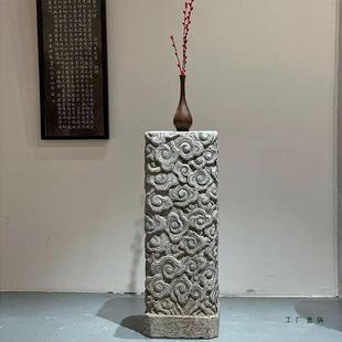 石雕祥建柱仿古云古F99MHJ85青石雕刻式石柱石花架花中台柱盆景架