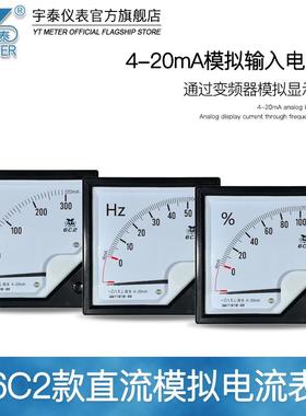 6C2模拟电流表4-20ma入050hz100%输200a3频0arpm仪表KXN变频器率