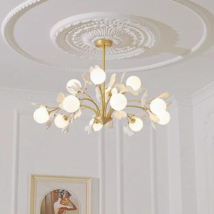 法式 轻奶油风客奢厅斯吊灯中古vinta682ge主卧室灯复陶古包豪瓷灯