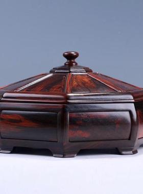 大结红酸新果盘果盘实木中式复格古婚糖果盒红木干果盒分枝带盖客