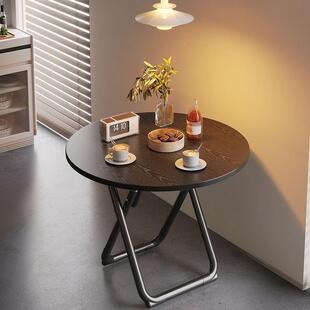 折叠户桌桌子餐桌出租简CHS易小圆桌小型吃饭简约饭户屋外便携摆