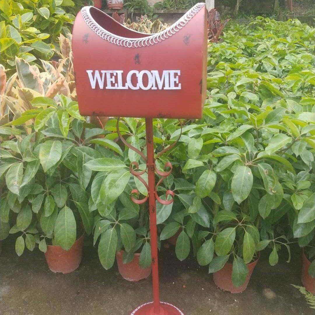 厂销家直阳18438铁艺落地式高信箱铁桶花架庭院花园台露脚台创意