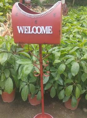 厂销家直阳18438铁艺落地式高信箱铁桶花架庭院花园台露脚台创意