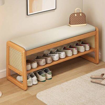 新中式换坐鞋凳门口可入户门单鞋架层家用玄关软包鞋柜XHM坐凳带