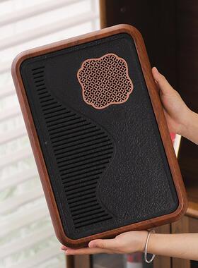 小型茶盘家仿用茶PVM托盘202泡5款客厅高档乌金石新茶海茶具干小