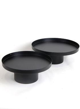 约桌现代黑色金属高脚果盘摆售简楼MC-TY-55处样板间家居面收纳果