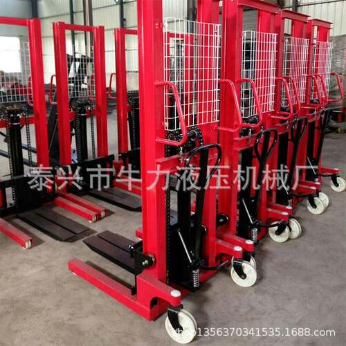 手动堆高高厂家手液677压升降叉车升高堆垛动车手摇堆车车