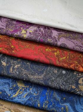 多色油画风金XRL-C9-5丝马马面裙提甲服花面料新中式拜年布料