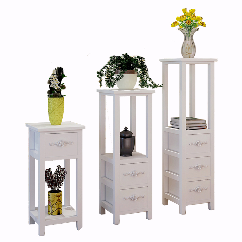 现代简约多层花架客厅q阳台花几实木盆景架绿萝花架抽屉式鱼缸架