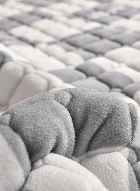 加厚牛绒MSL奶床垫夹床护垫防静电加绒棉垫子法舍莱绒学生宿床褥