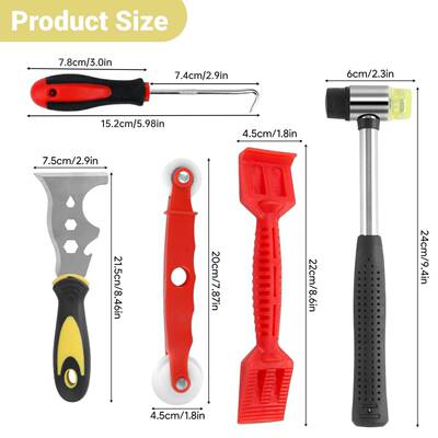 窗合WCG户上釉工套装5PCS玻凿璃工具具131刀去釉铲桨，红色窗户滚