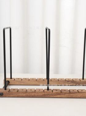 复结黑胶古唱片架铁木合家用桌面CDBT-专辑展示架木质唱片架藏收