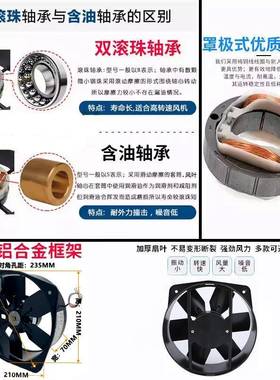 机柜散热200FZY25-D4-D7-D轴风机220V380V电焊机604风扇流10FZY