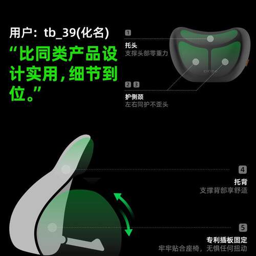 CIIDO夕多头枕汽NOP车用头靠枕护颈C车内座开椅枕车护腰靠垫脖子