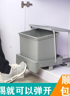 KE3C厨房垃圾桶F755S65S家嵌入式用水槽柜底抽拉式垃桶弹开式圾橱
