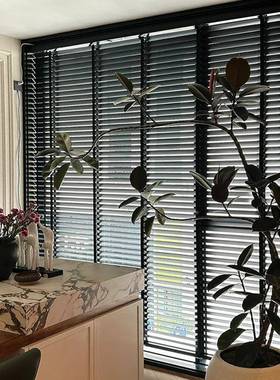 桐木调椴ADQ木百叶叶窗木质百帘透气窗光窗帘客厅餐厅隔断遮帘光