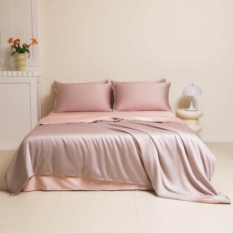 569989奢水洗冰三丝床单四件套床用用品夏轻上天冰丝床单被套宿舍