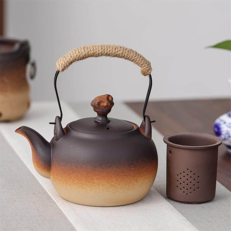 日式窑变煮茶陶壶电陶专用烧水壶提622铁陶瓷泡炉梁茶煮水壶煮茶