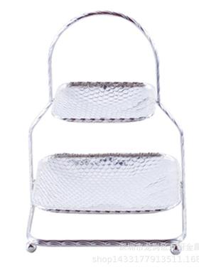 KTV碟属金小吃77酒店婚桌庆面摆台蛋糕盘锌合金点心架