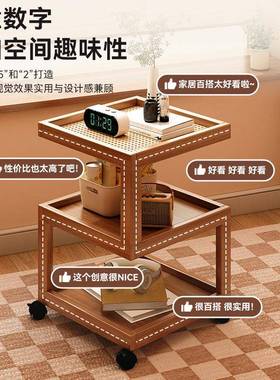 可移动床头柜现代简约桌家室小型床头黑色KDM床用边窄轻卧奢创意