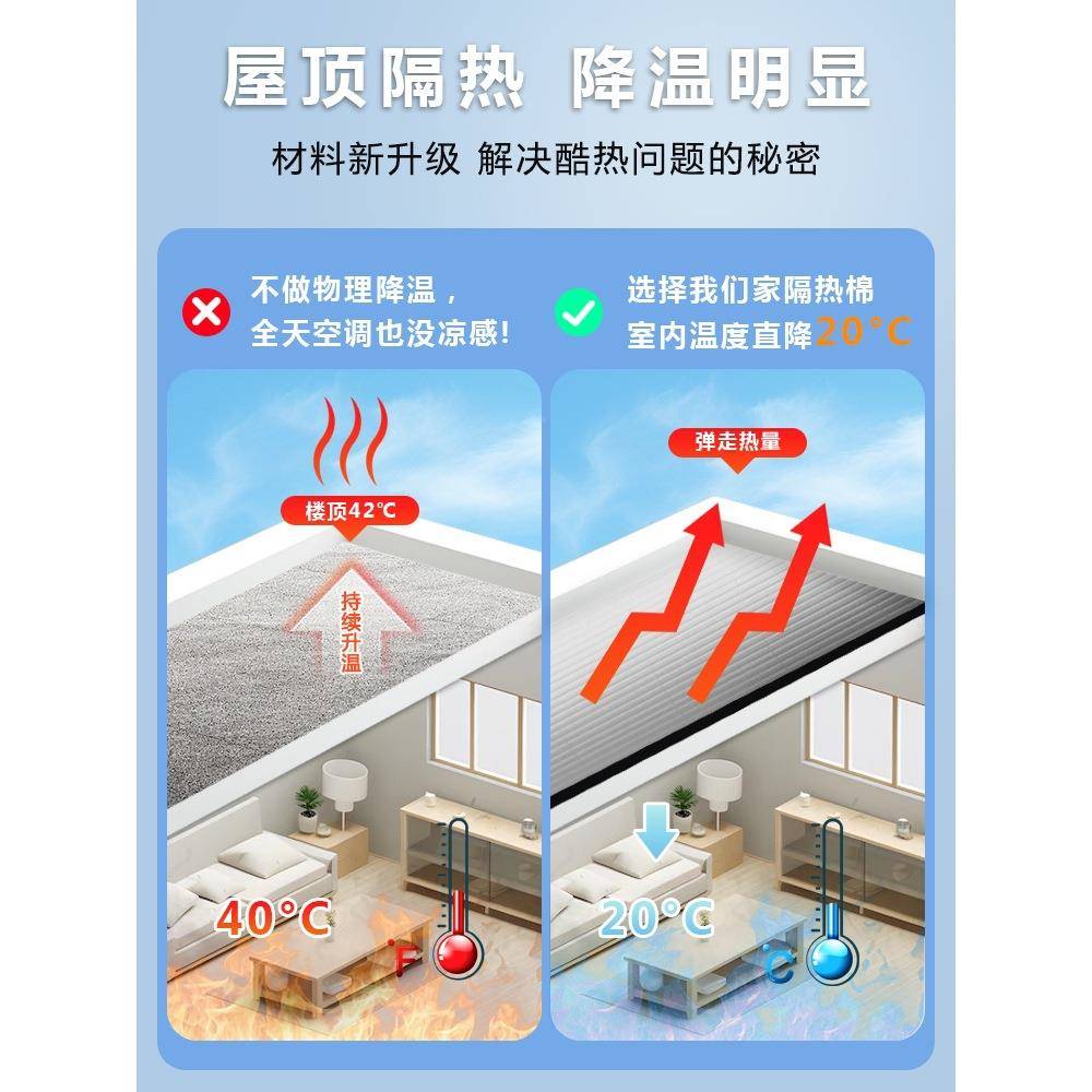 隔热棉高温阳光房顶耐棚隔热料板自粘保温棉屋顶隔热材814热防晒