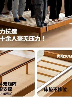 VGK泽扬黄杨呼呼榻榻米床实木木无床头双人床古单人床复床架大床
