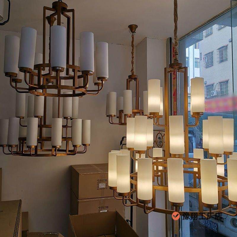 双新中式吊灯简约式320楼层楼中楼工程店餐厅复中国风别墅大吊酒