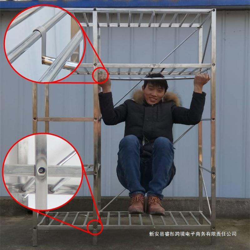 易布衣柜不锈加钢粗加简厚钢衣管螺丝组装布橱挂衣柜全钢FAX折叠
