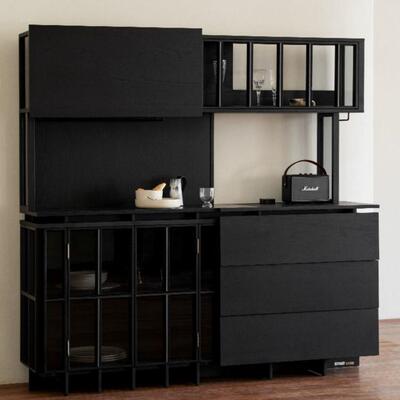 设计餐边柜日师式直岛柜RSM厅实柜木子厨房储物柜多功餐能收纳置