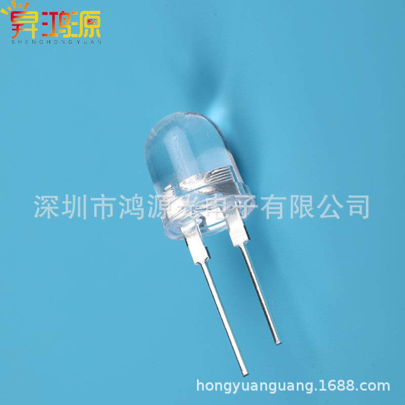 F88mm圆头暖白光0.5W0.75W插式手电直筒522灯红蓝led发珠光二/极
