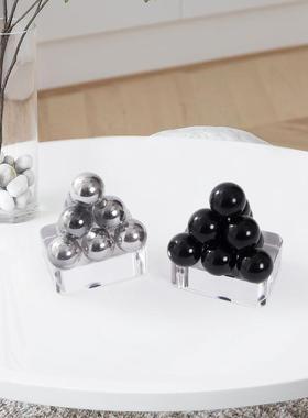 左顾创玻意柜几何客厅摆桌件轻奢高档样QS0354板间酒办公面抽象璃