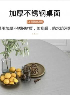 不锈钢折挡叠圆桌烧烤大排桌乡村流水餐桌桌DFN商用餐饮店桌子席