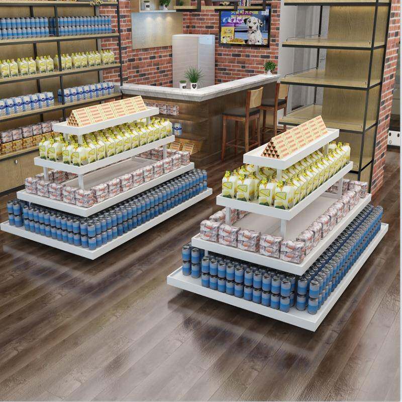超市中岛台展示台三层梯流水标准阶装堆头服店母婴店展示架