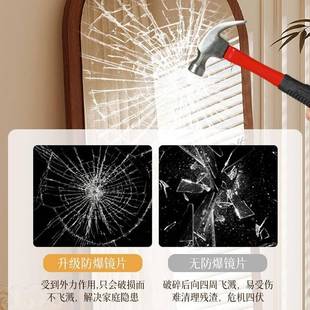 法式 全身镜落镜可动实木底座穿衣镜女生卧试KFW衣室镜拱形移全地