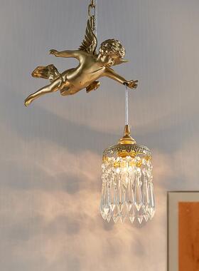 全灯铜床头吊现简约创意护眼主卧室丘比72302特使水天晶小代吊灯