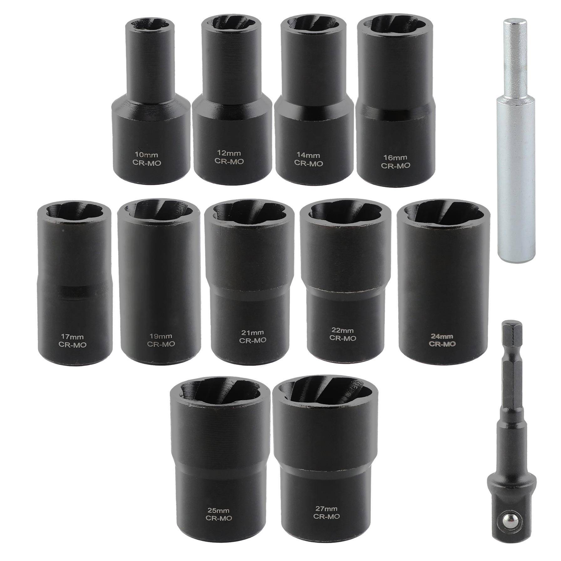 13件受损生锈螺母轮胎螺取丝出器拆卸具大飞加套705长筒套工装反