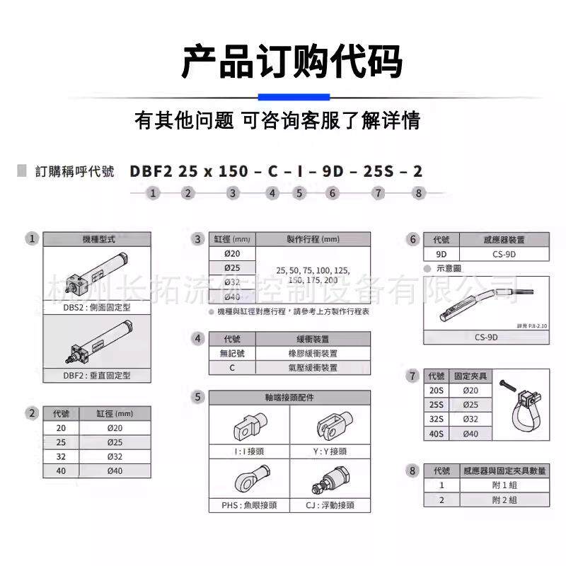 CHELI2C气立可DB2/系列方型座气缸DSBS-32*2550/75/100/12无品牌/