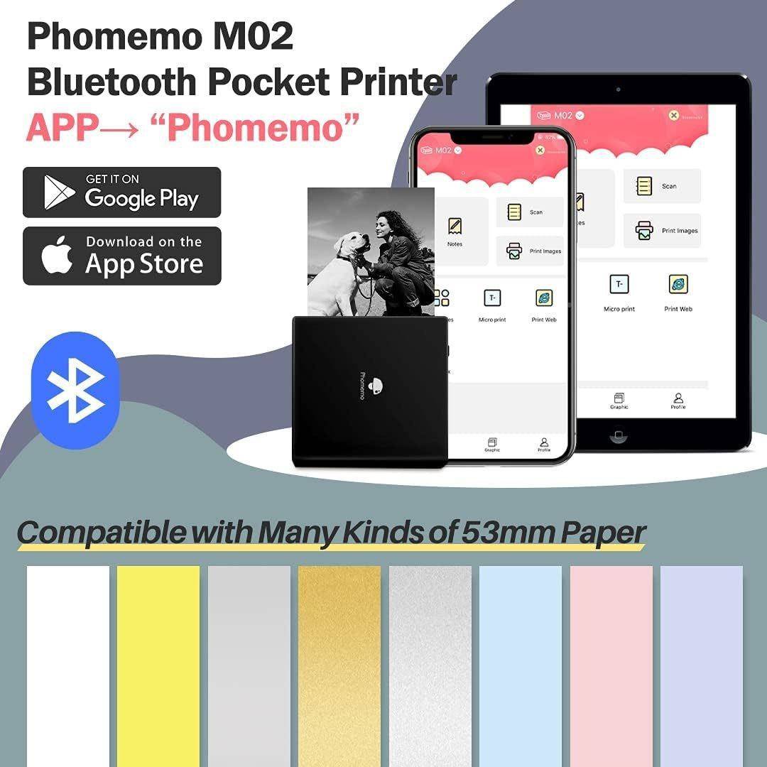 迷打印机小你型家用homM02-BK-moM02手机照片贴纸e热敏标签打印P
