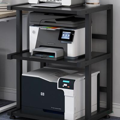 落地三层可移动打印能F97MTH58机置物架书房办公桌旁收多理功主机