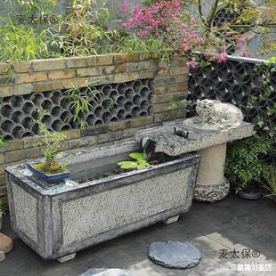客厅饰喷流水摆件室内落庭院造景中地TBR式鱼池泉装水景大型户麦
