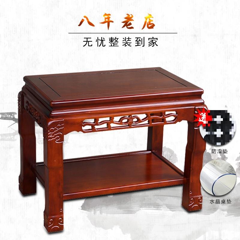 中式仿古简约茶桌木客茶厅老榆几长方形茶几台边角实木AQX桌子J&