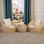 藤编柳编创意休闲沙发椅椅单榻榻米2420阳台双卧室藤子人人三人