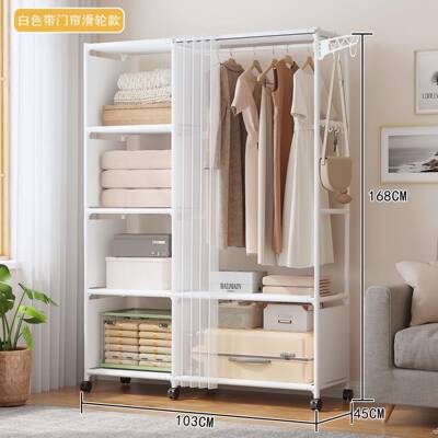 简易衣多层防衣尘衣橱收纳衣柜豪宅室架YH-01帽内轻奢家具金属落