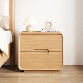 床简边收纳现柜代约原3123款 落地款 床木小 北欧日式 床头柜全实木装