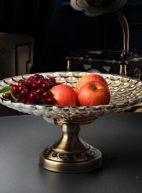 莱文茨欧式客水23123果盘零食盘高脚糖果彩盘色果弗斗家用厅玻璃