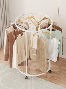 款功能移20240111动旋挂衣转架服装店铁艺圆形展示架多现新货