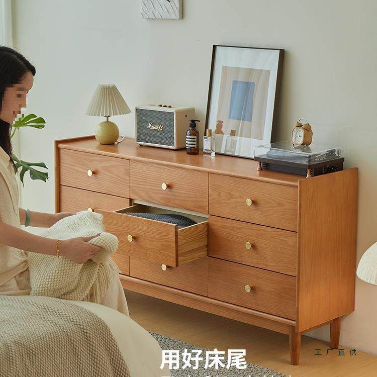 繁丰实斗柜卧室靠墙储客物柜橱床尾柜置物柜厅抽屉木柜五斗收985