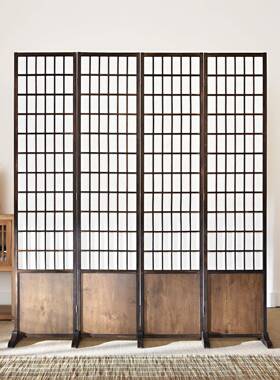 日式实YX-31木格约子风屏断玄关隔简移动折叠简约客厅卧室酒店